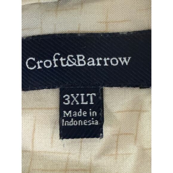 Croft & Barrow Hawaiian Shirt - Brown Tan - Men's 3X - Picture 6 of 7